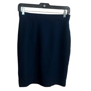 Elegant Navy Knee-Length Pencil Skirt for Work